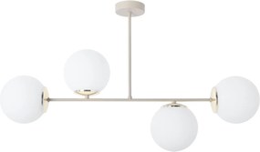 Stropné svietidlo Florence, 4x biele sklenené tienidlo, g/be, n