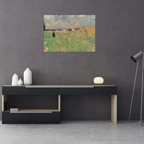 Sklenený obraz - Georges Seurat, A Summer Landscape, reprodukcia (70x50 cm)