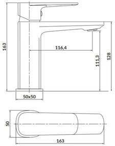 Cersanit S951-388 - Umývadlová batéria LARGA 16,3 cm lesklý chróm