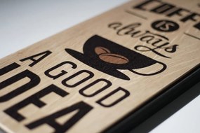 Moderné drevené kuchynské hodiny Coffee Idea