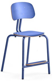 Školská stolička YNGVE, so 4 nohami, modrá, modrá, V 520 mm