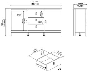 Sivobéžová komoda 152x80x38 cm Madrid – Tvilum