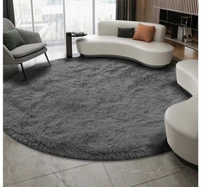 TZ Tmavosivý okrúhly shaggy koberec Lana Rozmer: 100