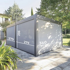 Deokork Záhradný hliníkový altánok elektrický MEGAN 6x3,6 m (grafit)