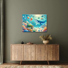 Sklenený obraz - Svet pod hladinou (70x50 cm)