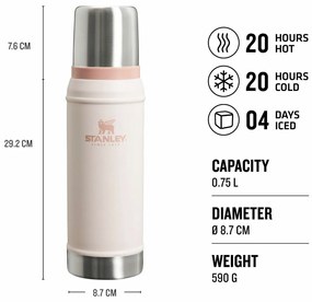 Termoska Stanley Legendary Classic 750 ml RoseQuartz, 0,75 l