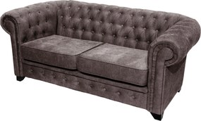 XXXLutz SEDAČKA CHESTERFIELD, drevo, textil, kompozitné drevo, hnedá MID.YOU - Sedačky - 000694009817