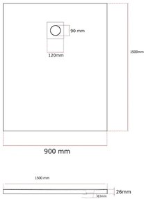 Erga Oldaf, SMC obdĺžniková sprchová vanička 150 x 90 cm, čierna matná, ERG-GMA-OL-90150BK