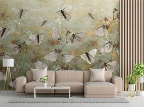 Gario Fototapeta Motýle na pozadí starej steny Materiál: Vliesová, Rozmery: 400 x 280 cm