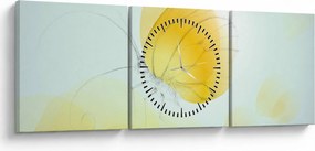 Obraz - Žltý motýľ (s hodinami) (90x30 cm)