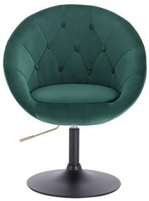 LuxuryForm DESIGN Kreslo VERA VELUR na čiernom tanieri - zelené
