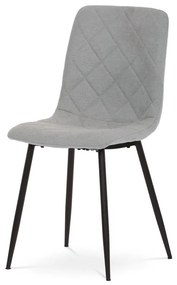 Moderná, štýlová a pohodlná stolička v striebornej látke