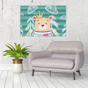 Obraz - Macko v lese (90x60 cm)