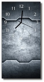 Sklenené hodiny vertikálne Kovové kovové striebro 30x60 cm