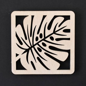 Drevené podpivníky - Set 4 ks monstera | DUBLEZ