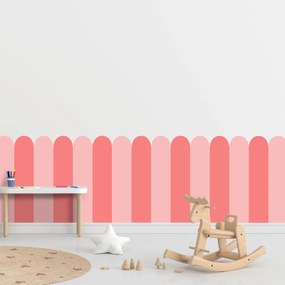 PIPPER. Textilná samolepiaca tapeta - Oblúk - Ružová farba Farba: Kombinácia, Veľkosť: 80 cm