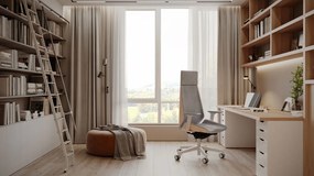 Grospol - Kreslo Moon Wood HD White - dubová dyha