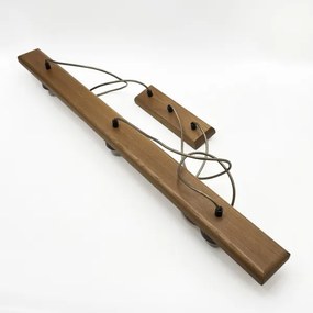 Luster na lanku AIDA 3xE27/15W/230V pr. 25 cm dub/rafia