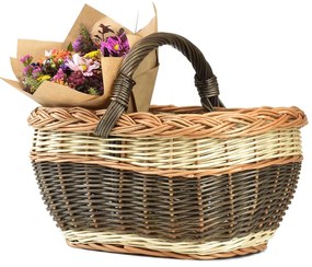 Nákupný kôš prútený provence Chica I.š. 44 x hl. 33 x v. 21/35(cm)