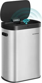 Automatický odpadkový kôš 50 l SONGMICS LTB640E01 strieborný