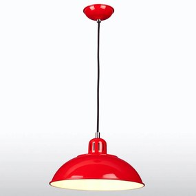 Červená závesná lampa Franklin v retro štýle