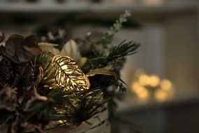 DECOLED Svetelná reťaz LED na batérie, 10 teplých bielych LED diód, 1,8 m, kovové listy