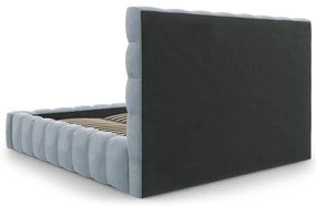 Svetlomodrá čalúnená dvojlôžková posteľ s úložným priestorom s roštom 200x200 cm Bali – Cosmopolitan Design