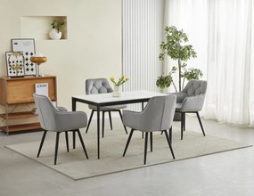 Otočné jedálenské kreslo JORK360 VELVET, svetlo sivé