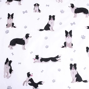 3D Bavlnené obliečky BORDER COLLIE biele, 100% bavlna Rozmer obliečky: 70 x 90 cm | 140 x 200 cm