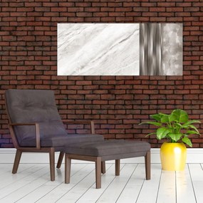Obraz - Mramor so striebornými linkami (120x50 cm)