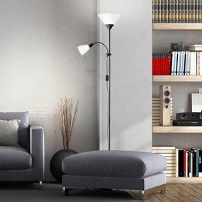 Smart LED AGNES stojaca čierna lampa na čítanie nastaviteľná 2xE27