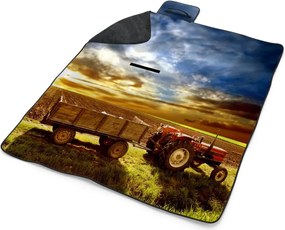 Sablio Plážová deka Traktor s prívesom: 200x140 cm