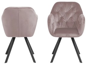 Dizajnová otočná stolička Aletris, ružová
