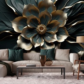 Gario Fototapeta Zlatý kvet v luxusnom štýle Materiál: Vliesová, Rozmery: 100 x 70 cm