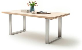 Jedálenský rozkladací stôl Dayton dub bianco nerez Rozmer: 200 (300) x 77 x 100 cm