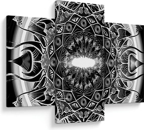 Obraz čiernobielych ornamentov (90x60 cm)