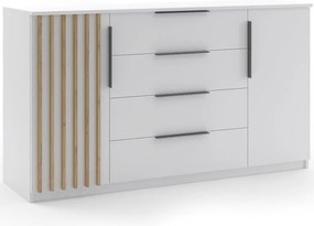 Komoda Sorento 160x89x48 Biely/Lamela Zlatý kraft