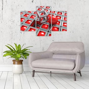 Obraz - 3D metalická abstrakcia (90x60 cm)