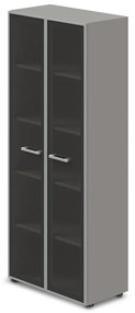 Vysoká široká skriňa TopOffice Premium 79,8 x 40,4 x 196,5 cm, sivá
