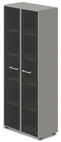 Vysoká široká skriňa TopOffice Premium 79,8 x 40,4 x 196,5 cm, sivá