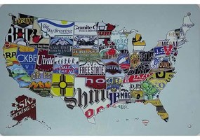 Ceduľa USA mapa