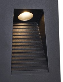 Moderné zapustené nástenné svietidlo čierne 7 cm vrátane LED IP65 - Trem