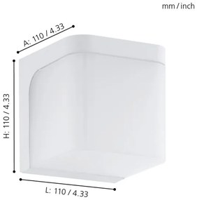 Eglo 96255 - LED Vonkajšie nástenné svietidlo JORBA LED/4,9W/230V IP44