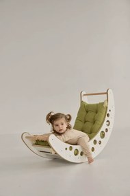 Drevená Montessori hojdačka Moon L Šedá