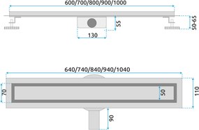 Odtokový žľab REA NEOX PRO 60 cm, zlatý