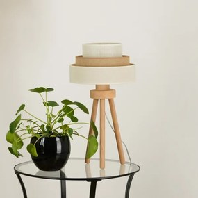 Brilagi - Stolná lampa DENVER LUNETA 1xE27/15W/230V béžová/hnedá/krémová