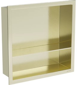 Mexen X-Wall-R, polička na zapustenie na obklad s golierom 30 x 30 cm, zlatá , 1950303010S
