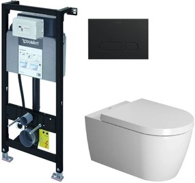 Set WC misa Duravit ME by Starck 2529092000, podomietková konštrukcia Duravit DuraSystem WD1011000000, 0020090000, WD5001031000