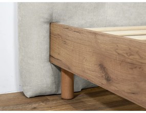 Svetlosivá čalúnená dvojlôžková posteľ s roštom 180x200 cm Kumo – Bobochic Paris