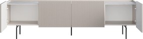 TV stolík Malmi 200 cm - kašmírová / crema bianca / čierna